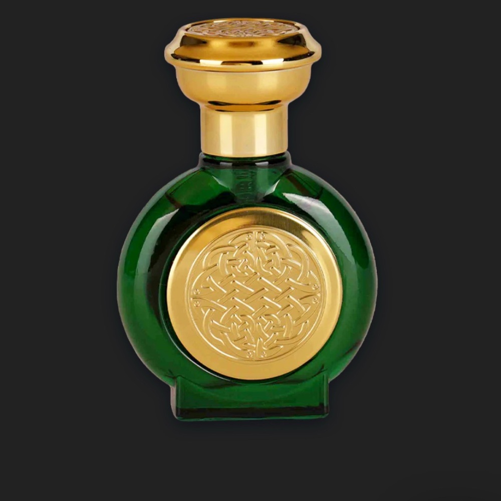 Luxurious Green and Gold Perfume Bottle